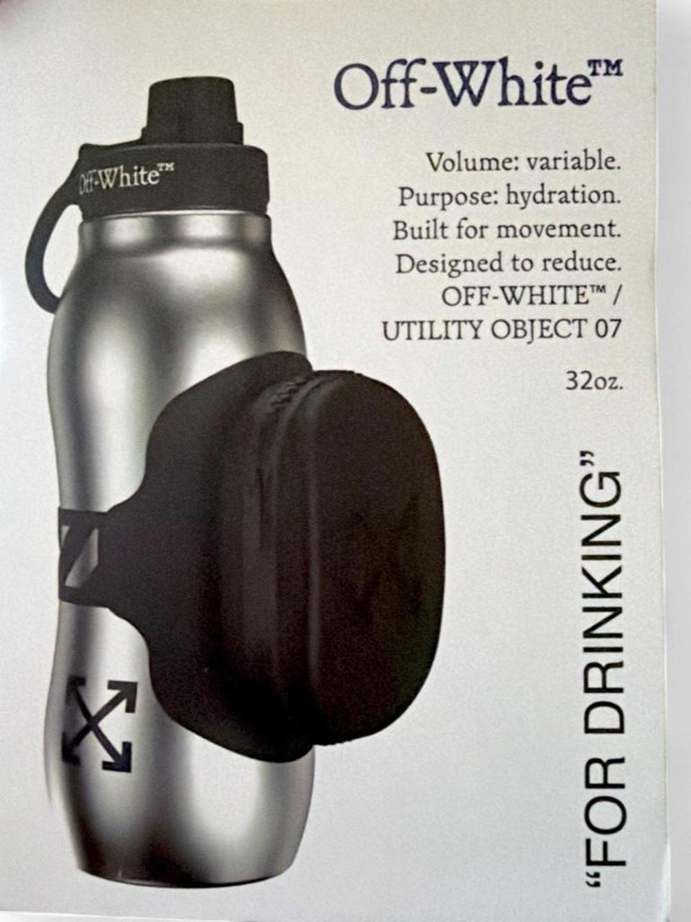 Off-White Utility 32oz Hourglass Bottle with Zipper Pouch